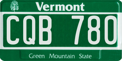 VT license plate CQB780