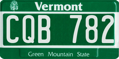 VT license plate CQB782