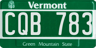 VT license plate CQB783