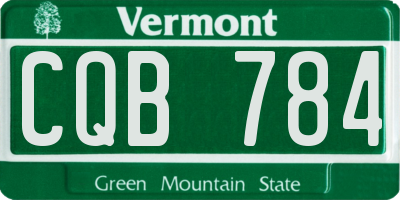 VT license plate CQB784