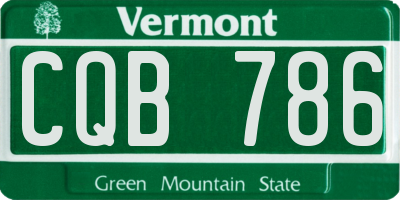 VT license plate CQB786
