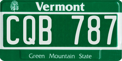 VT license plate CQB787