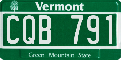 VT license plate CQB791