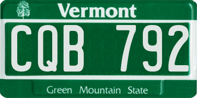 VT license plate CQB792