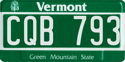 VT license plate CQB793