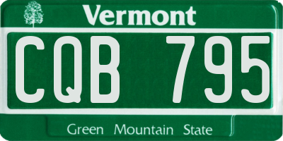 VT license plate CQB795