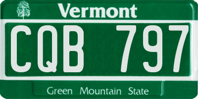 VT license plate CQB797