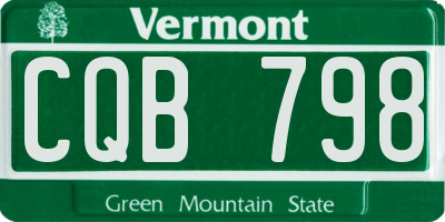 VT license plate CQB798