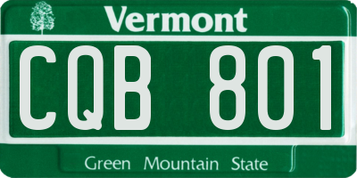 VT license plate CQB801