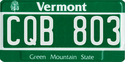 VT license plate CQB803