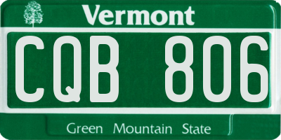 VT license plate CQB806
