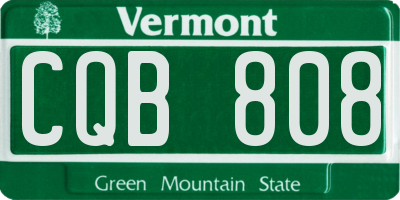 VT license plate CQB808