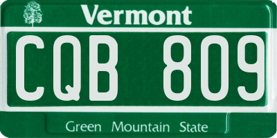 VT license plate CQB809