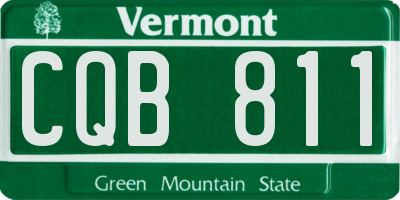 VT license plate CQB811