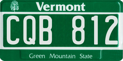 VT license plate CQB812
