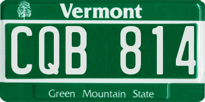 VT license plate CQB814
