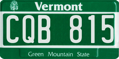 VT license plate CQB815