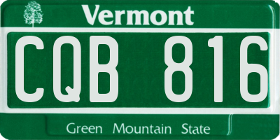 VT license plate CQB816
