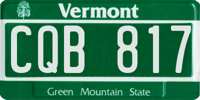 VT license plate CQB817