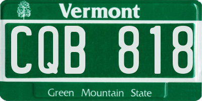 VT license plate CQB818
