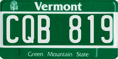VT license plate CQB819