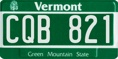 VT license plate CQB821