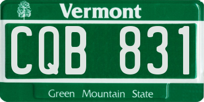 VT license plate CQB831