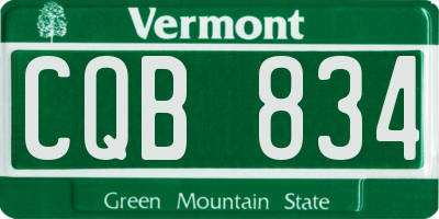 VT license plate CQB834
