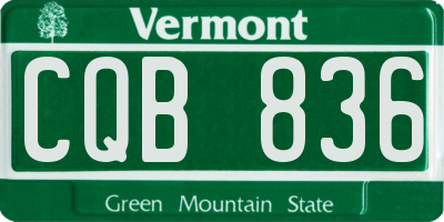 VT license plate CQB836