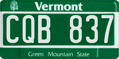 VT license plate CQB837