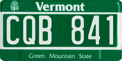 VT license plate CQB841