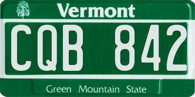 VT license plate CQB842