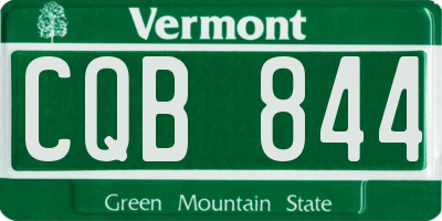 VT license plate CQB844