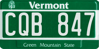 VT license plate CQB847
