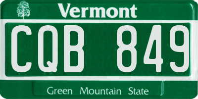 VT license plate CQB849