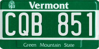 VT license plate CQB851