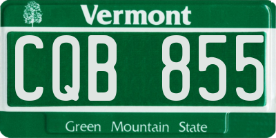 VT license plate CQB855
