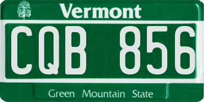VT license plate CQB856