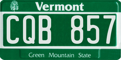 VT license plate CQB857