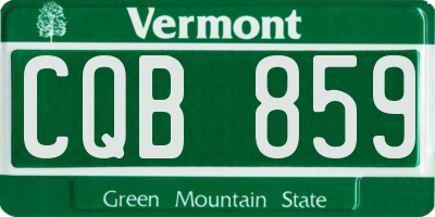 VT license plate CQB859