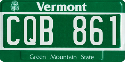 VT license plate CQB861