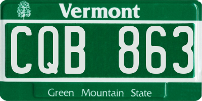 VT license plate CQB863