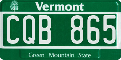 VT license plate CQB865
