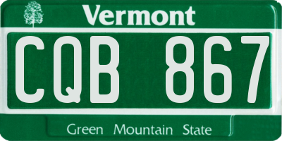 VT license plate CQB867