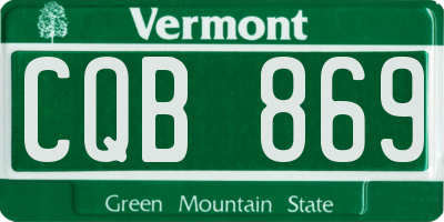 VT license plate CQB869