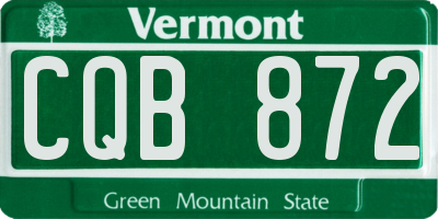 VT license plate CQB872