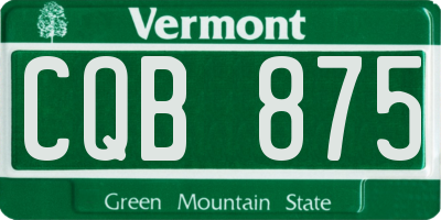 VT license plate CQB875