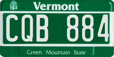 VT license plate CQB884