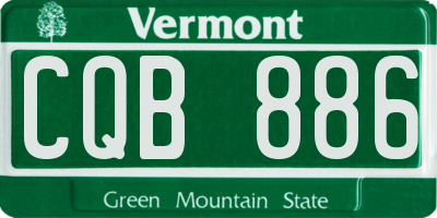 VT license plate CQB886