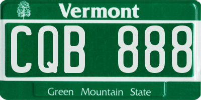 VT license plate CQB888